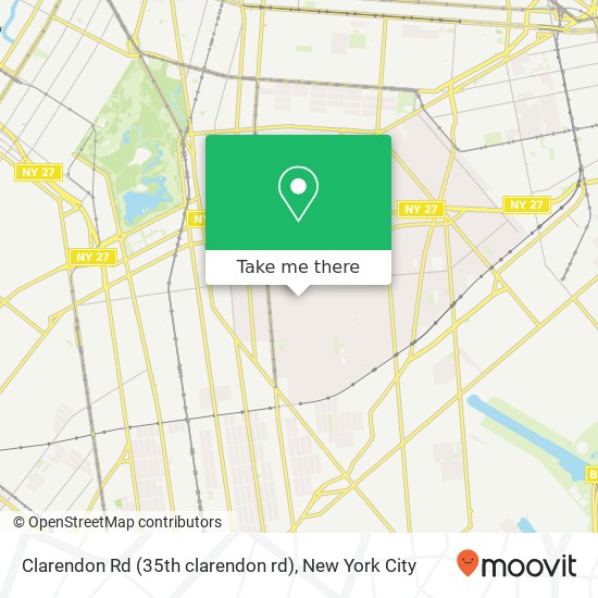 Mapa de Clarendon Rd (35th clarendon rd), Brooklyn, NY 11203