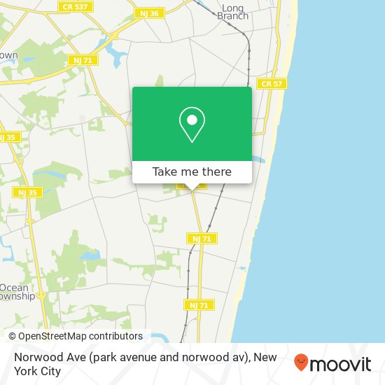 Norwood Ave (park avenue and norwood av), Long Branch, NJ 07740 map