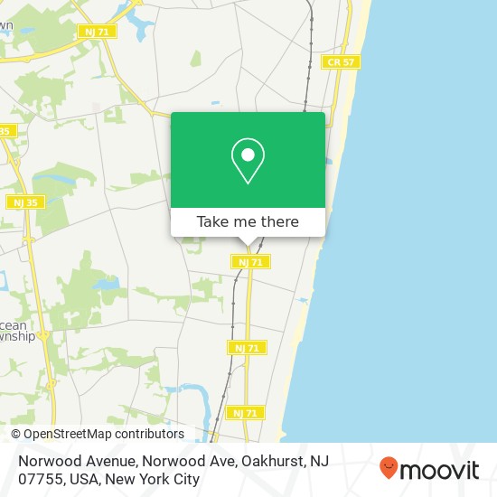 Mapa de Norwood Avenue, Norwood Ave, Oakhurst, NJ 07755, USA