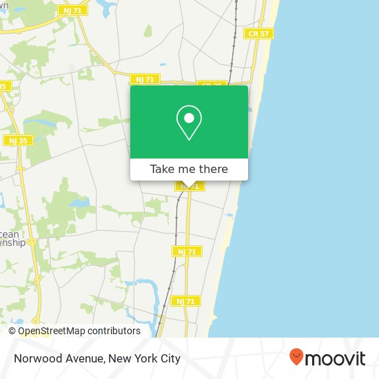 Mapa de Norwood Avenue, Norwood Ave, Ocean Township, NJ, USA