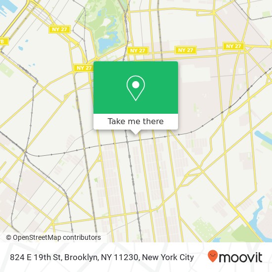 Mapa de 824 E 19th St, Brooklyn, NY 11230