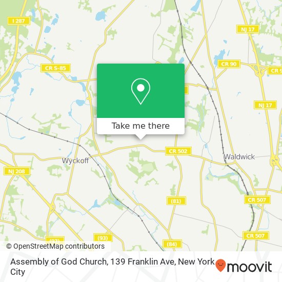 Assembly of God Church, 139 Franklin Ave map