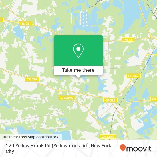 Mapa de 120 Yellow Brook Rd (Yellowbrook Rd), Farmingdale, NJ 07727