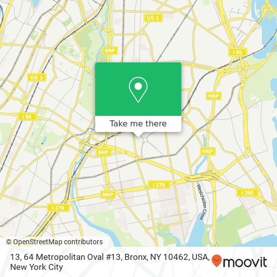 Mapa de 13, 64 Metropolitan Oval #13, Bronx, NY 10462, USA