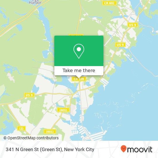 Mapa de 341 N Green St (Green St), Tuckerton, NJ 08087