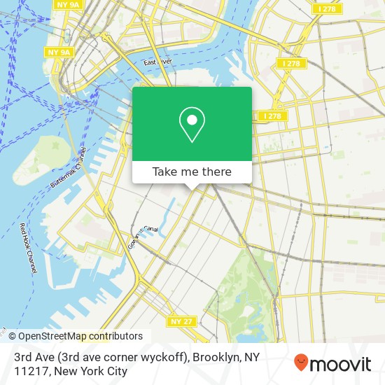 Mapa de 3rd Ave (3rd ave corner wyckoff), Brooklyn, NY 11217