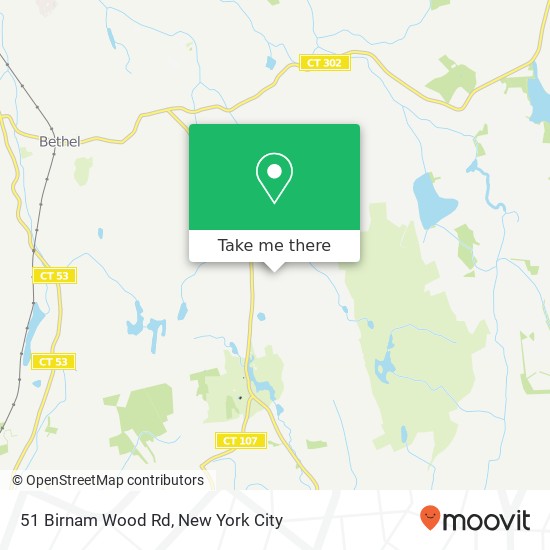 Mapa de 51 Birnam Wood Rd, Bethel, CT 06801