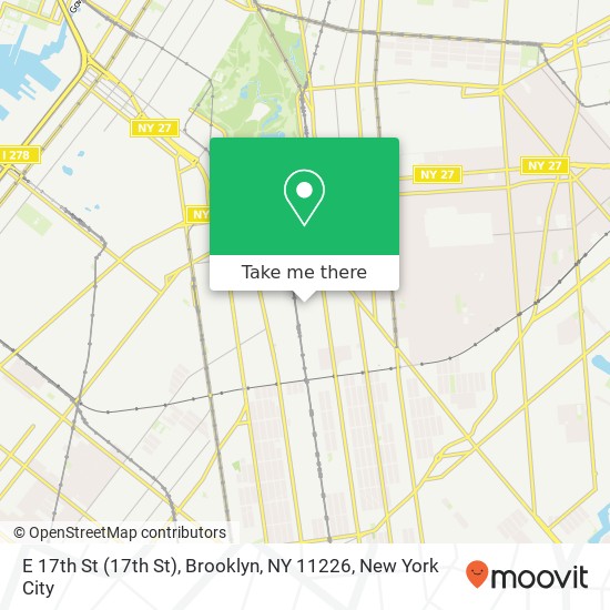 Mapa de E 17th St (17th St), Brooklyn, NY 11226