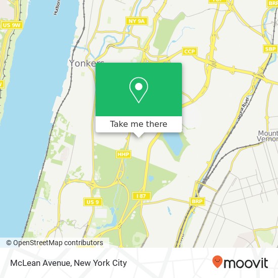 McLean Avenue, McLean Ave, Yonkers, NY 10705, USA map