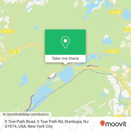 Mapa de 5 Tow Path Road, 5 Tow Path Rd, Stanhope, NJ 07874, USA