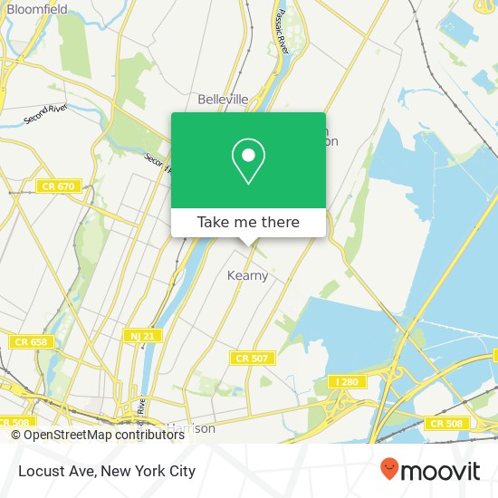 Locust Ave, Kearny, NJ 07032 map