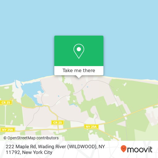 222 Maple Rd, Wading River (WILDWOOD), NY 11792 map