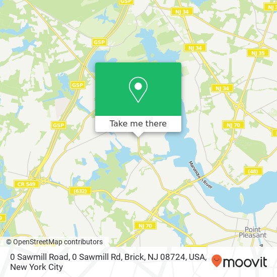 Mapa de 0 Sawmill Road, 0 Sawmill Rd, Brick, NJ 08724, USA