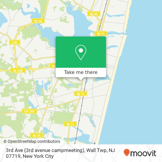 Mapa de 3rd Ave (3rd avenue campmeeting), Wall Twp, NJ 07719