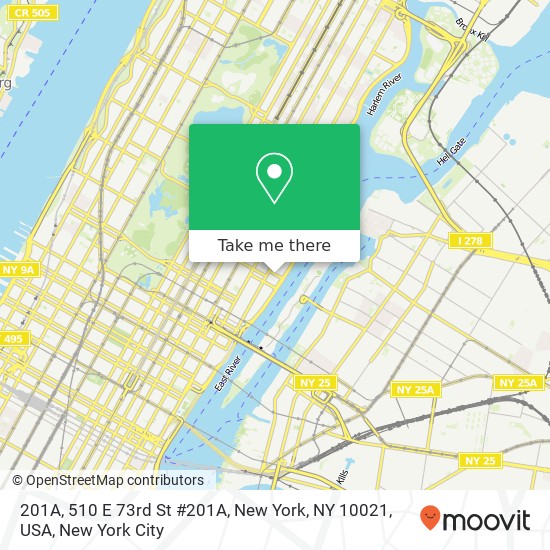 201A, 510 E 73rd St #201A, New York, NY 10021, USA map