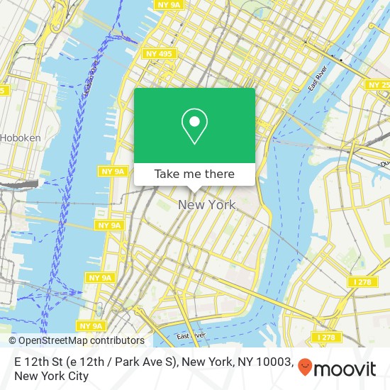 E 12th St (e 12th / Park Ave S), New York, NY 10003 map