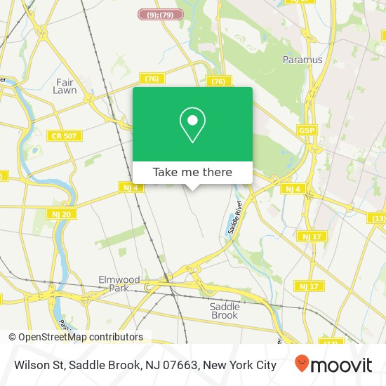 Mapa de Wilson St, Saddle Brook, NJ 07663