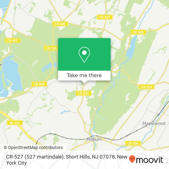 Mapa de CR-527 (527 martindale), Short Hills, NJ 07078