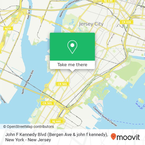 John F Kennedy Blvd (Bergen Ave & john f kennedy) map