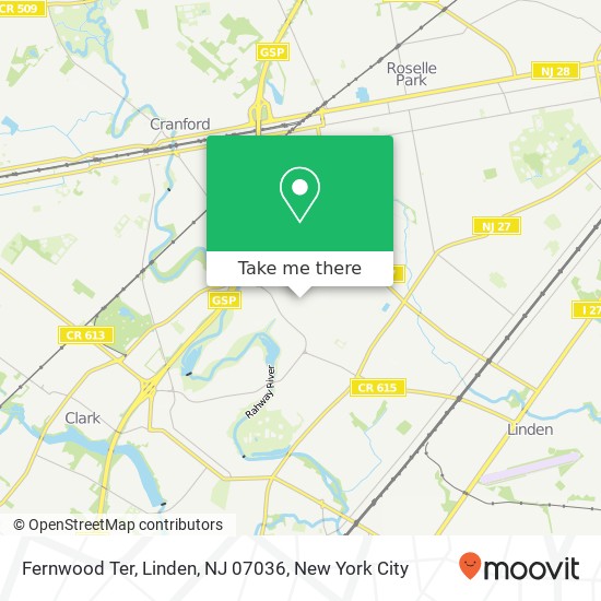 Fernwood Ter, Linden, NJ 07036 map