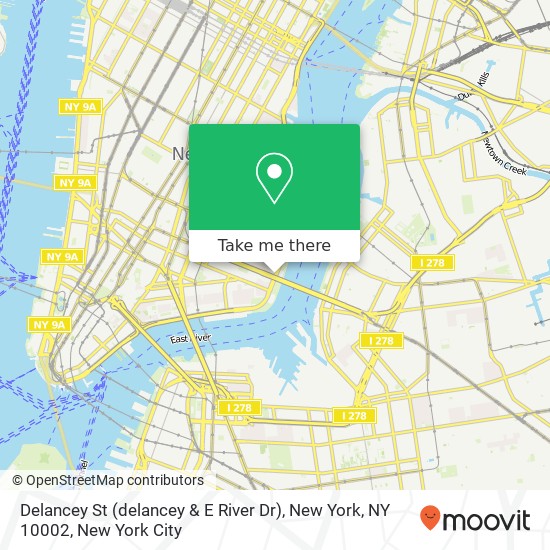 Delancey St (delancey & E River Dr), New York, NY 10002 map