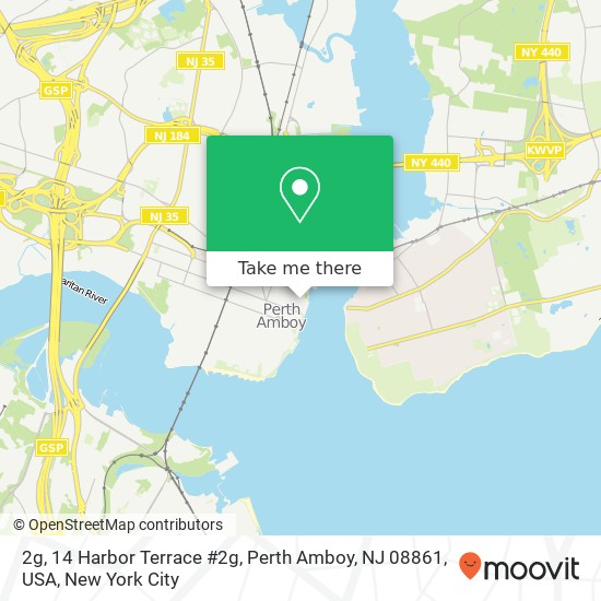 Mapa de 2g, 14 Harbor Terrace #2g, Perth Amboy, NJ 08861, USA