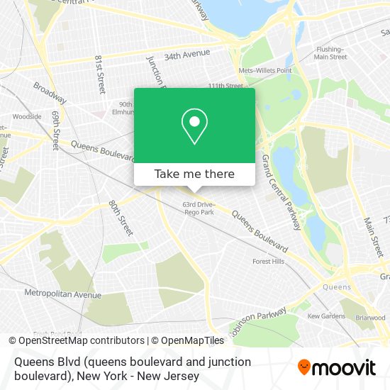 Mapa de Queens Blvd (queens boulevard and junction boulevard)