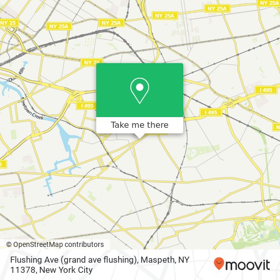 Flushing Ave (grand ave flushing), Maspeth, NY 11378 map