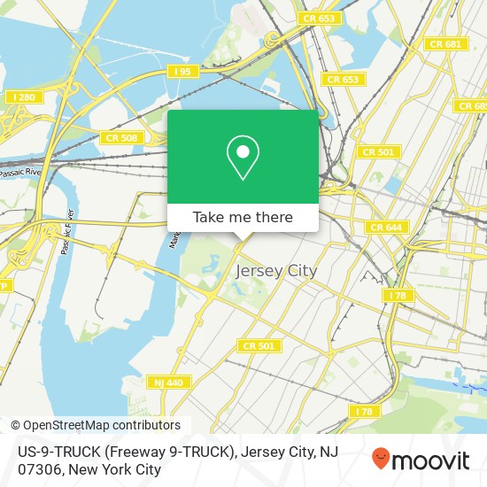 Mapa de US-9-TRUCK (Freeway 9-TRUCK), Jersey City, NJ 07306