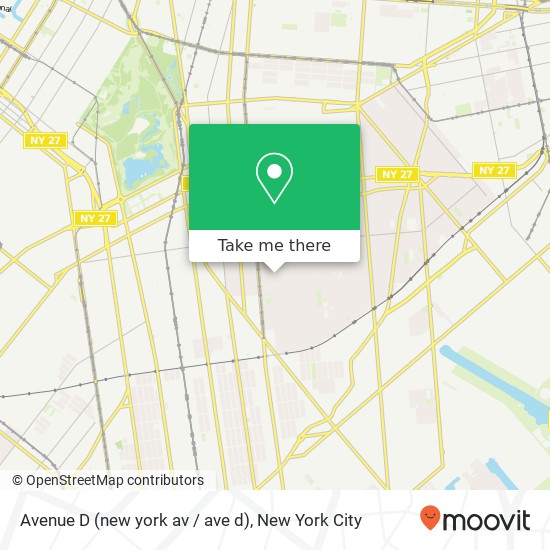 Mapa de Avenue D (new york av / ave d), Brooklyn, NY 11203