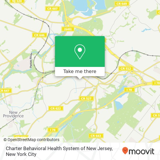 Charter Behavioral Health System of New Jersey, 19 Prospect St map