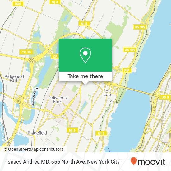 Mapa de Isaacs Andrea MD, 555 North Ave