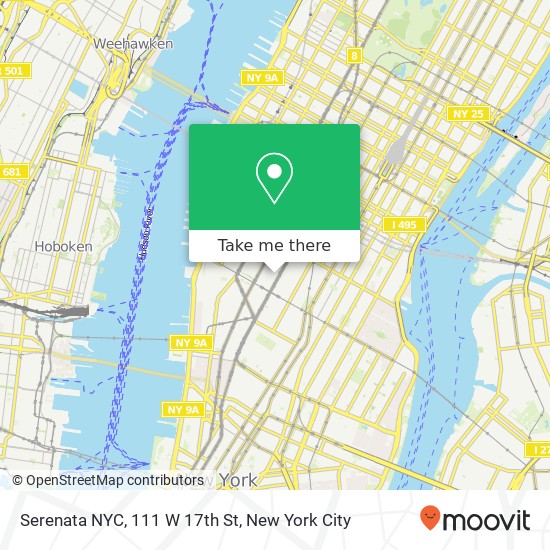 Serenata NYC, 111 W 17th St map