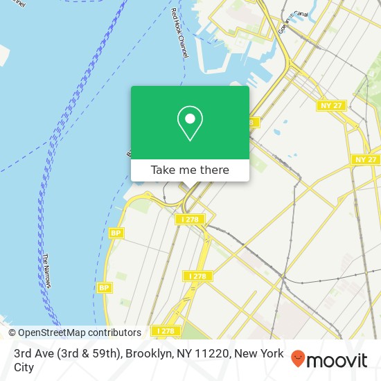 Mapa de 3rd Ave (3rd & 59th), Brooklyn, NY 11220