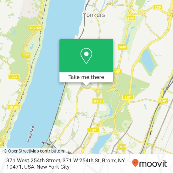 Mapa de 371 West 254th Street, 371 W 254th St, Bronx, NY 10471, USA