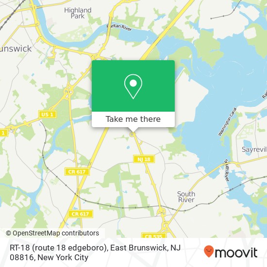 RT-18 (route 18 edgeboro), East Brunswick, NJ 08816 map
