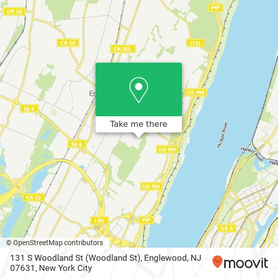Mapa de 131 S Woodland St (Woodland St), Englewood, NJ 07631