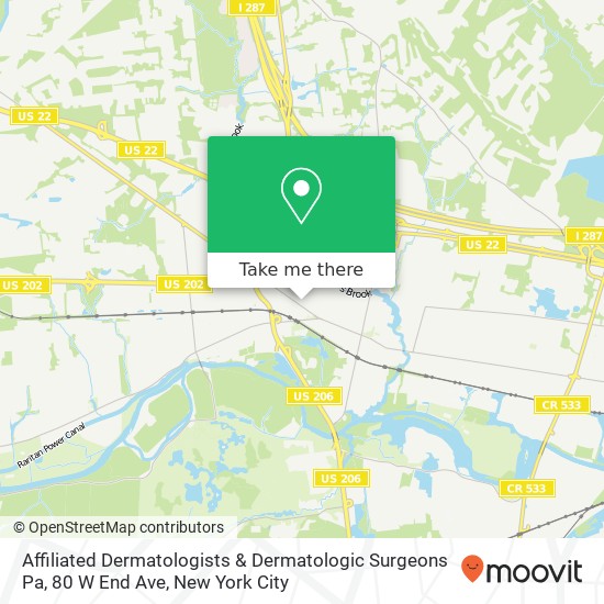 Affiliated Dermatologists & Dermatologic Surgeons Pa, 80 W End Ave map
