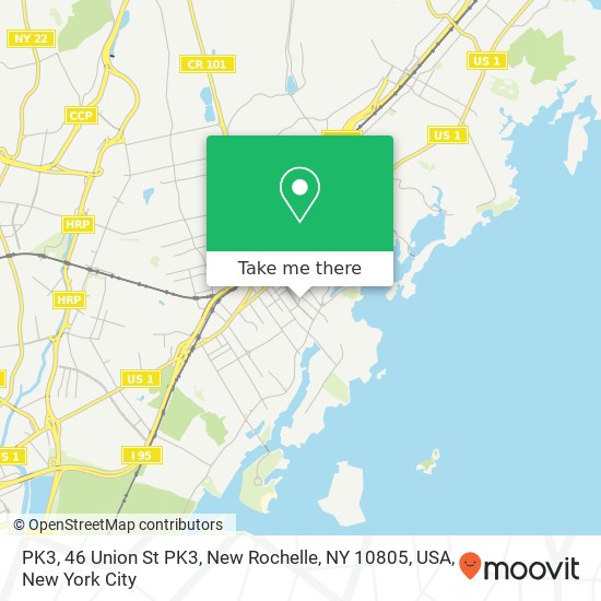 Mapa de PK3, 46 Union St PK3, New Rochelle, NY 10805, USA