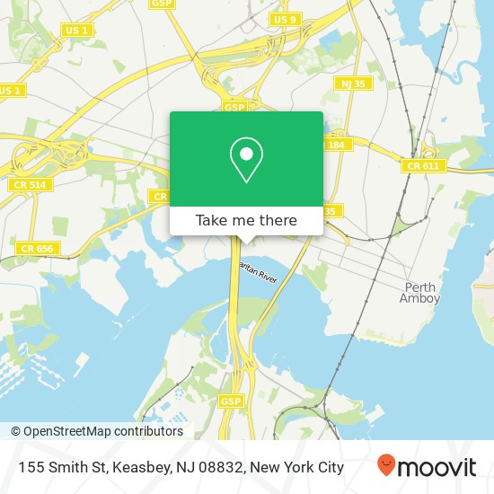 Mapa de 155 Smith St, Keasbey, NJ 08832