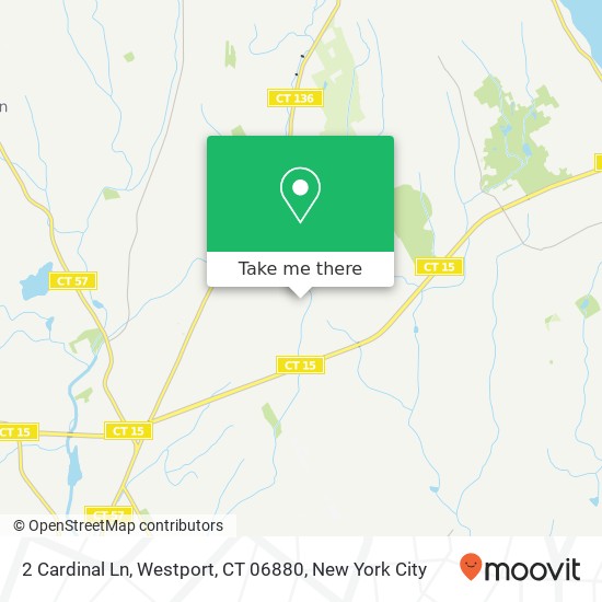Mapa de 2 Cardinal Ln, Westport, CT 06880