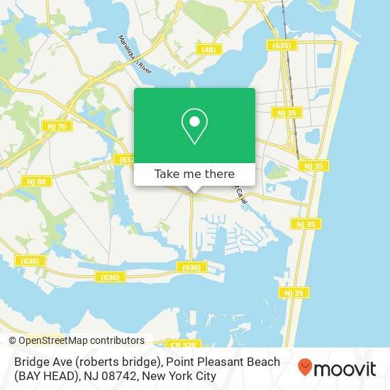 Mapa de Bridge Ave (roberts bridge), Point Pleasant Beach (BAY HEAD), NJ 08742