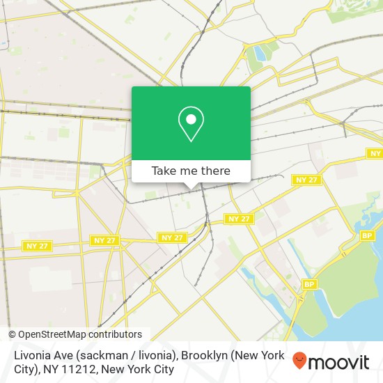 Livonia Ave (sackman / livonia), Brooklyn (New York City), NY 11212 map