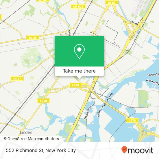 Mapa de 552 Richmond St, Elizabeth, NJ 07202
