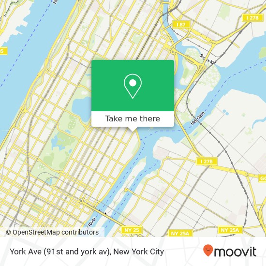 Mapa de York Ave (91st and york av), New York, NY 10128