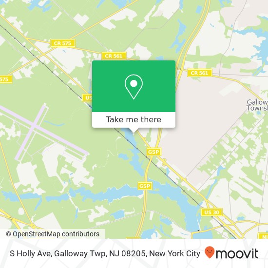 Mapa de S Holly Ave, Galloway Twp, NJ 08205