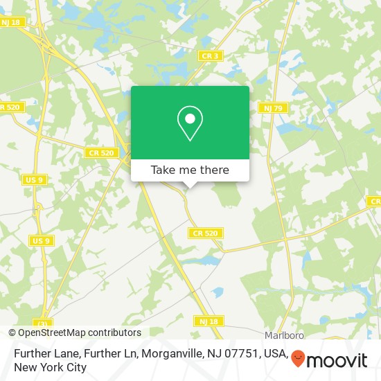 Mapa de Further Lane, Further Ln, Morganville, NJ 07751, USA