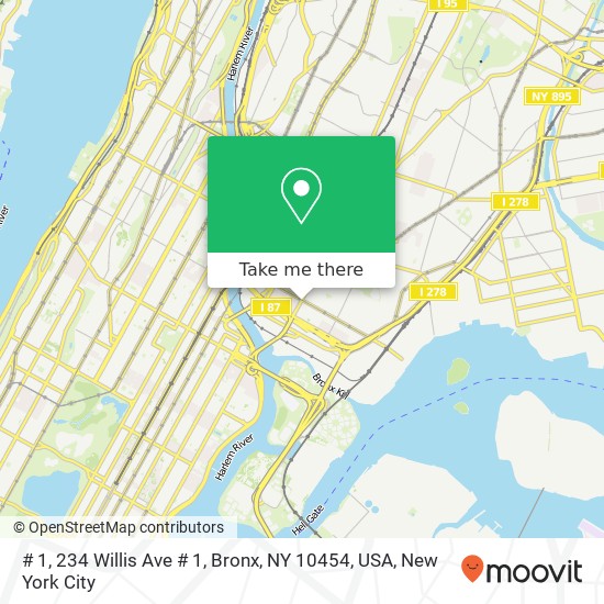 # 1, 234 Willis Ave # 1, Bronx, NY 10454, USA map