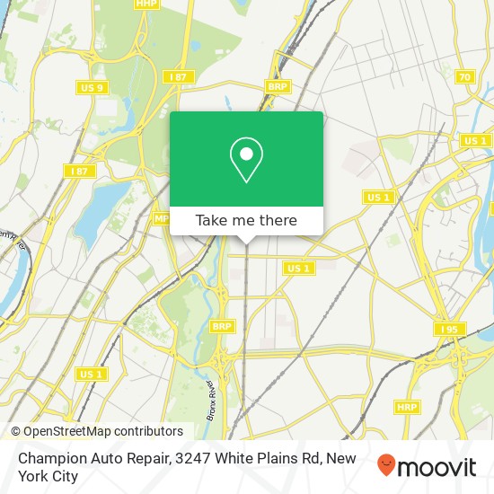 Champion Auto Repair, 3247 White Plains Rd map