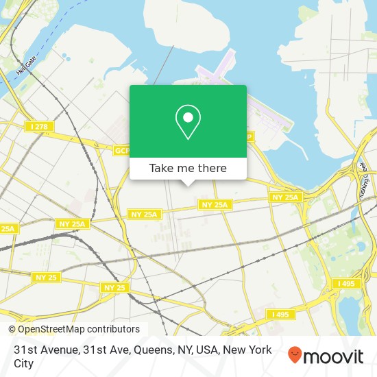 Mapa de 31st Avenue, 31st Ave, Queens, NY, USA